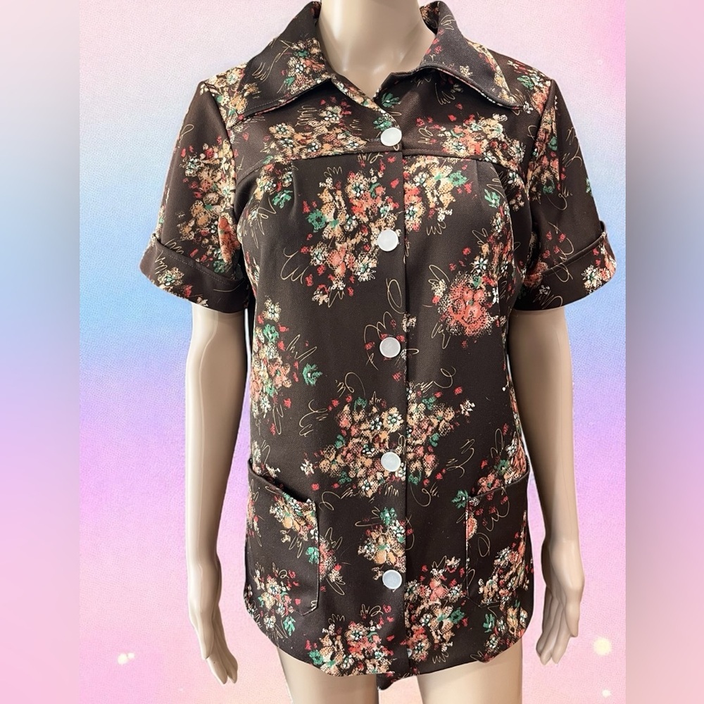Artist smock handmade poly top w/pockets